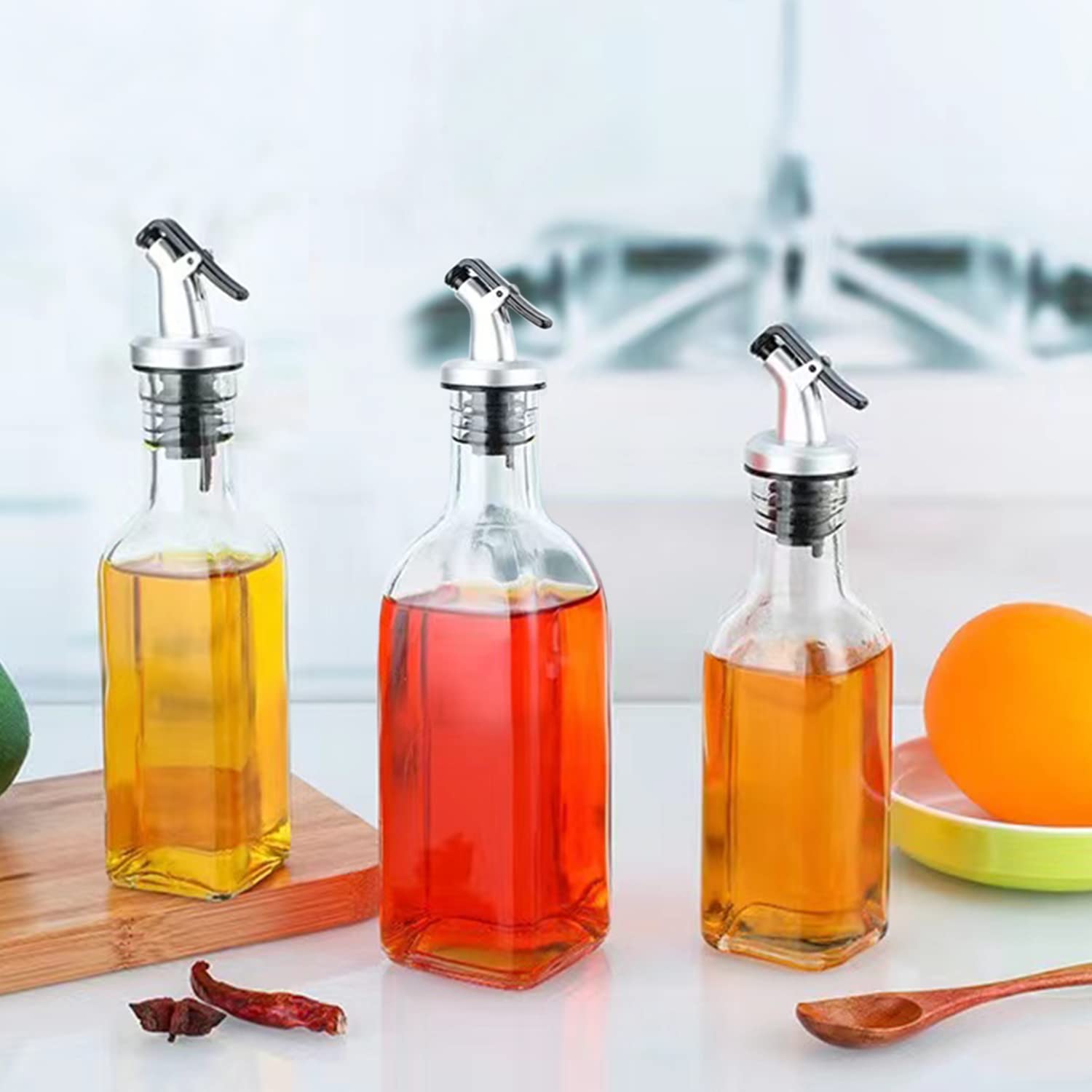Premium 6oz Leakproof Oil Dispenser Set - 30 Pack Glass Bottles for Olive Oil, Vinegar & Liquids with Bonus Stickers & Marker - Perfect for Kitchen, Restaurants & Gift Packaging