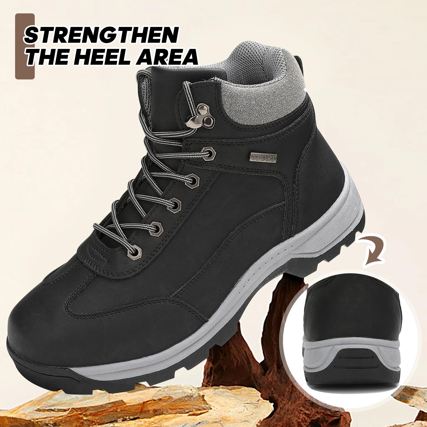 **Men's Waterproof Hiking Boots - Lightweight Outdoor Trekking Shoes for Backpacking & Mountaineering - Perfect for Rocky Trails & Wet Conditions**
