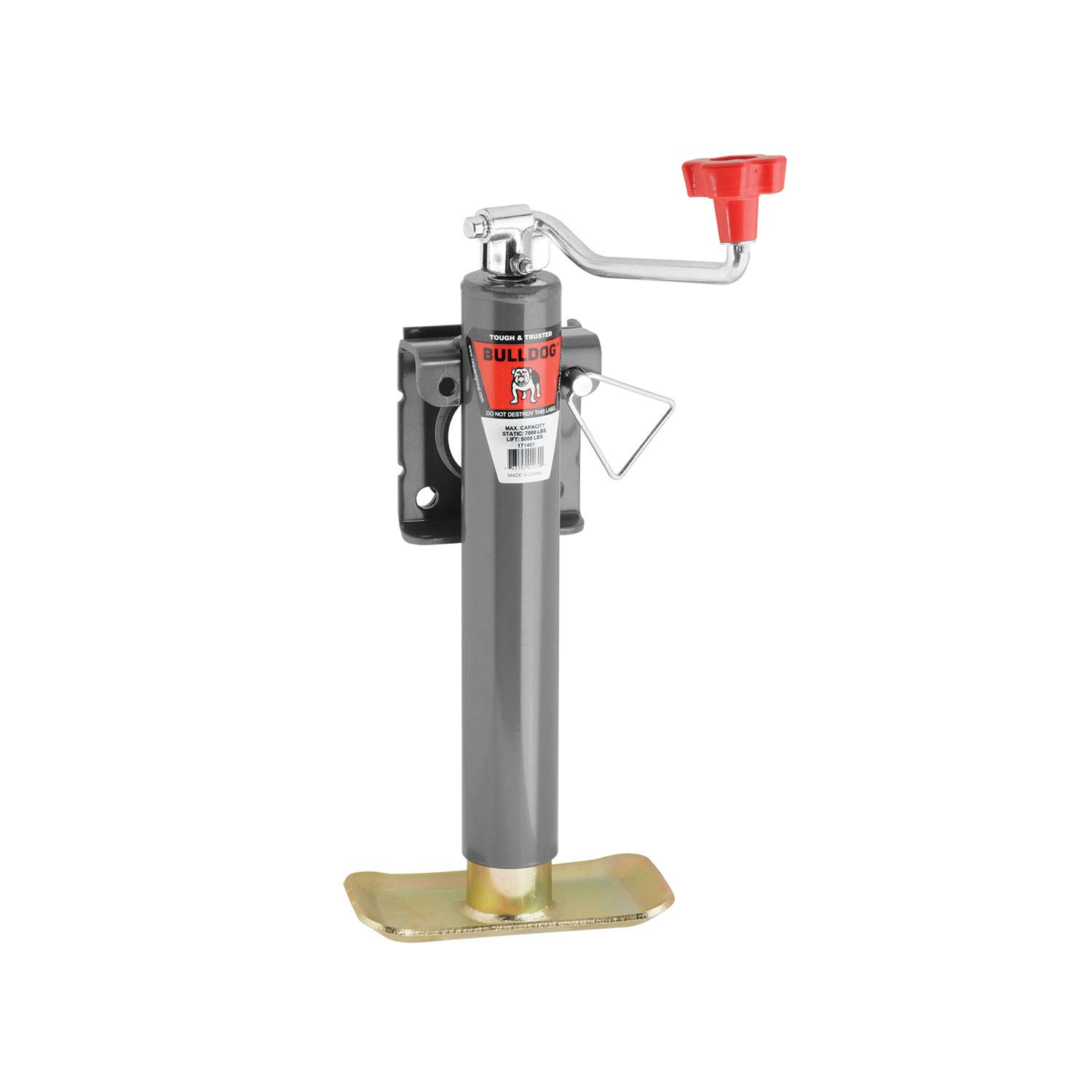 Fulton Weld-On Jack 5000 lb Capacity - 10 Inch Travel Topwind Swivel Bracket with Base - Heavy Duty Trailer & RV Lifting Solution for Boats, Trucks & Equipment Maintenance