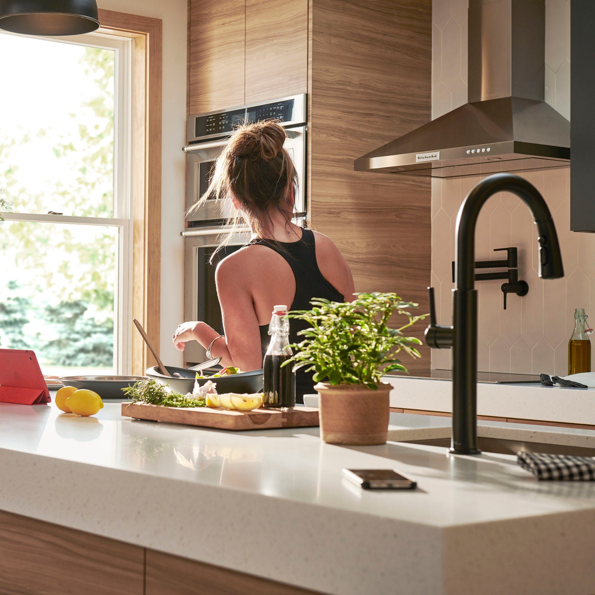American Standard Studio S Wall Mount Pot Filler Kitchen Faucet - Brushed Nickel, High Arc Design for Easy Pot Filling, Perfect for Home Chefs and Busy Kitchens
