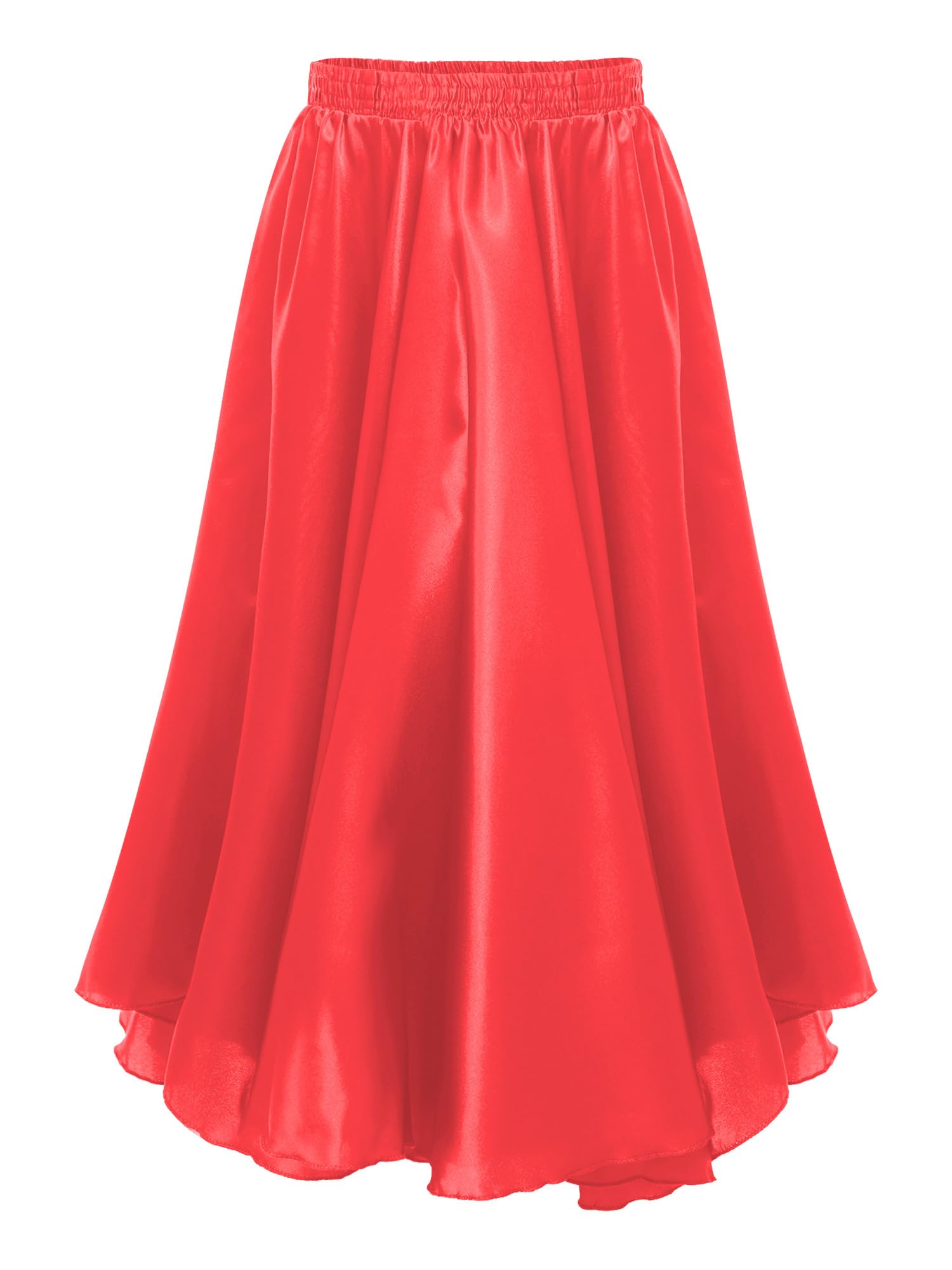 Aislor Girls Long Full Circle Dance Skirt - Gypsy Latin Spanish Flamenco Skirt for Ballroom & Belly Dance Performance Costume | Perfect for Dance Recitals, Halloween Costumes & Themed Parties