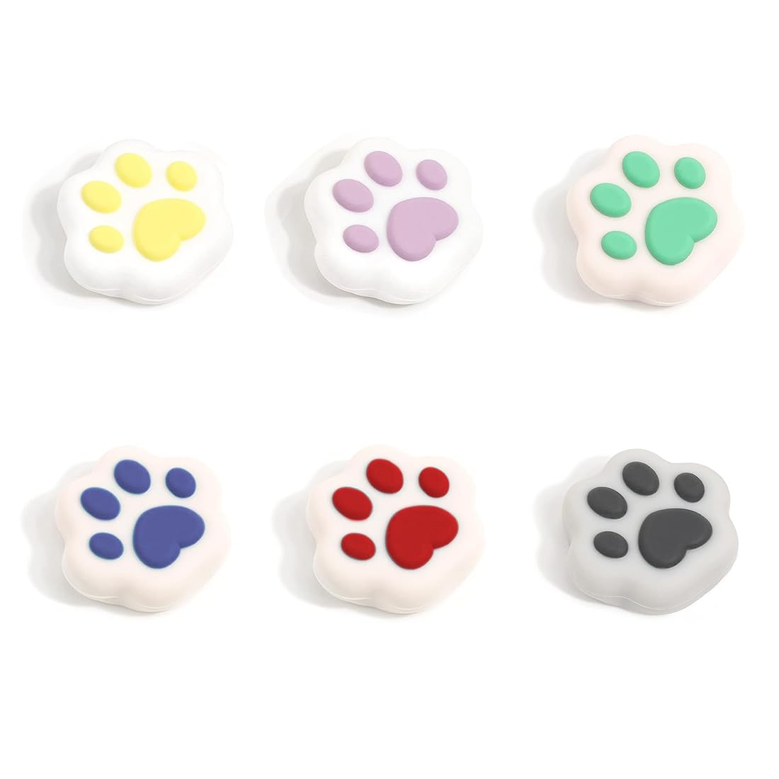6 Pack Soft Silicone Cat Paw Grip Caps for Nintendo Switch/OLED/Switch Lite - Cute Controller Accessories for Gaming Comfort & Protection (Perfect for Kids, Girls & Cat Lovers)