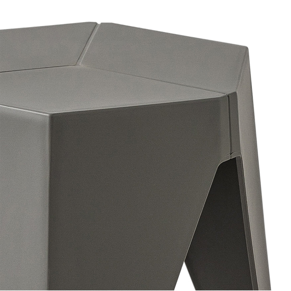 2-Pack Plastic Bar Stools with Puzzle Design - Grey Foot Stools for Kitchen, Bar, or Living Room Seating