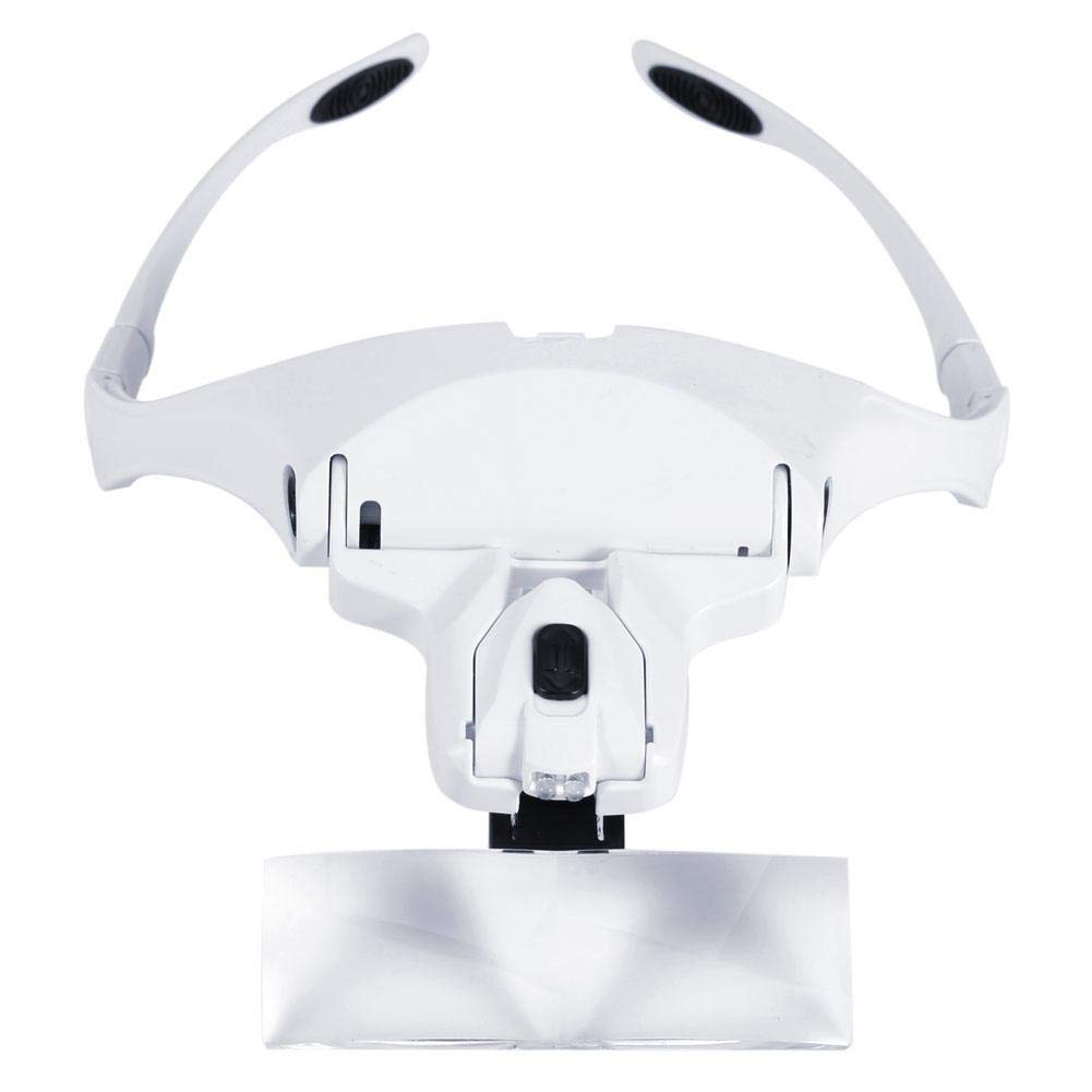 5 Lens Interchangeable Headband Magnifier with LED Lights - Hands-Free Magnifying Glass for Eyelash Extensions, Jewelry Making, Watch Repair & Detailed Crafts