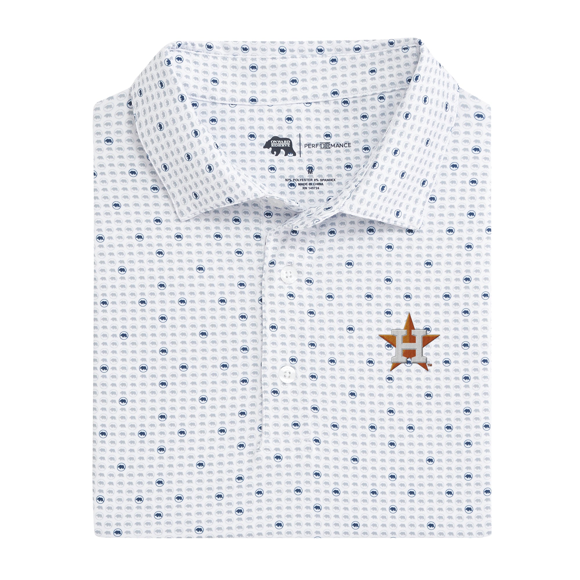 Houston Astros Official Logo Performance Polo Shirt for Men - Moisture-Wicking, Breathable & Quick-Dry - Perfect for Baseball Games, Golf & Casual Wear