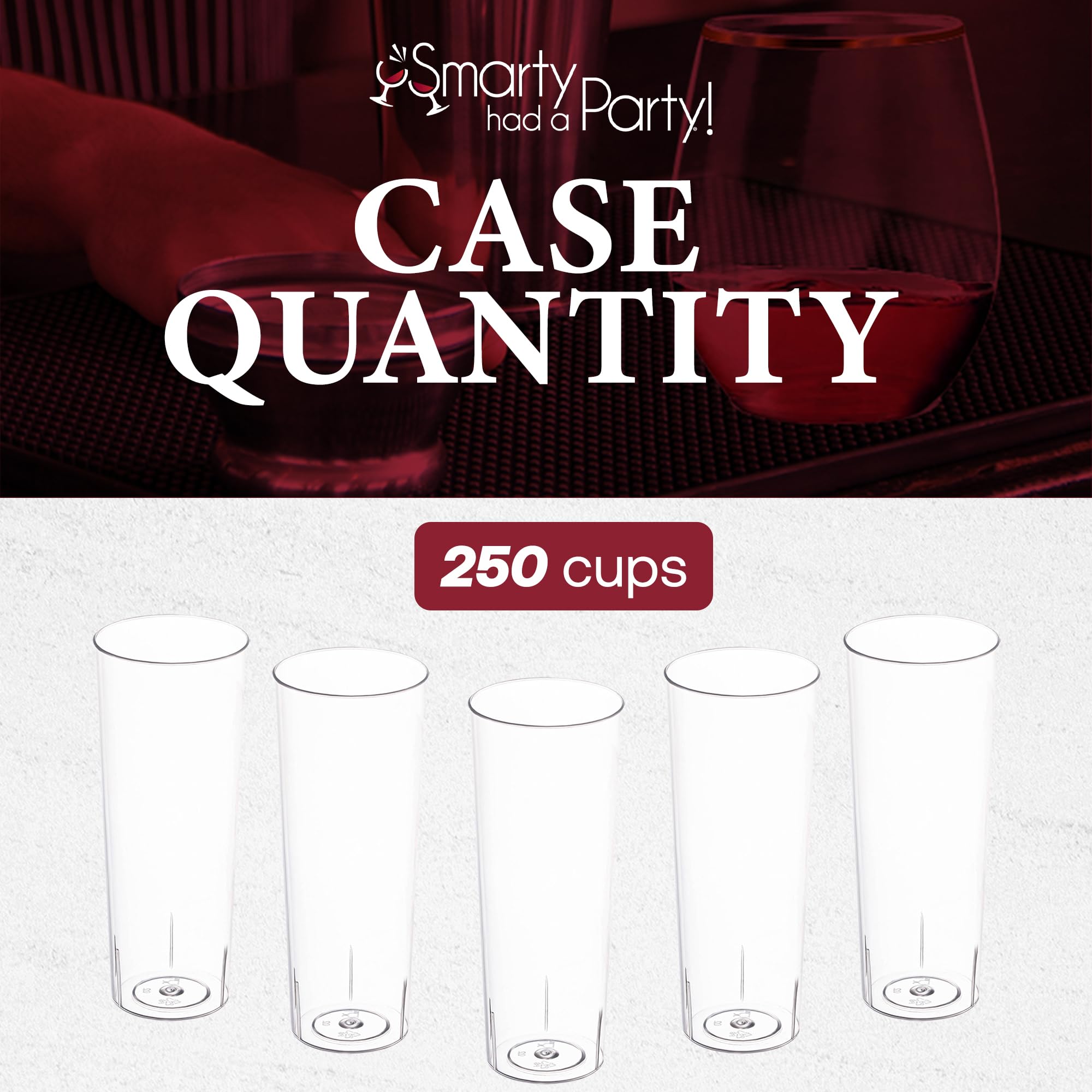 Smarty Had A Party 10 oz Clear Disposable Plastic Cups – Pack of 250 | Premium Party Tumblers for Cocktails, Smoothies & Events | Great for Iced Coffee, Wine & Beverages | Perfect for Home Parties, Weddings & Outdoor Gatherings