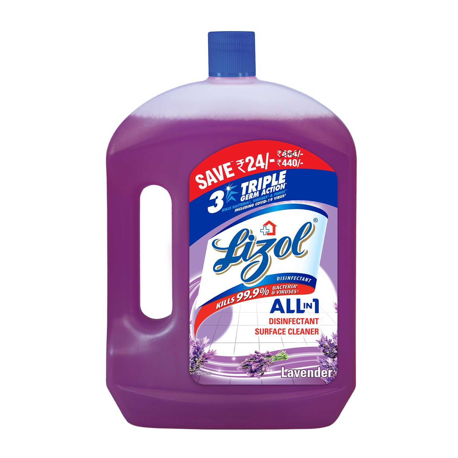 Lizol 2L Lavender Disinfectant Floor Cleaner Liquid | Kills 99.9% Germs & Bacteria | All-Purpose Surface Cleaner for Tile, Wood & Vinyl Floors | Safe with All Mop Types | Ideal for Homes, Hospitals & Offices