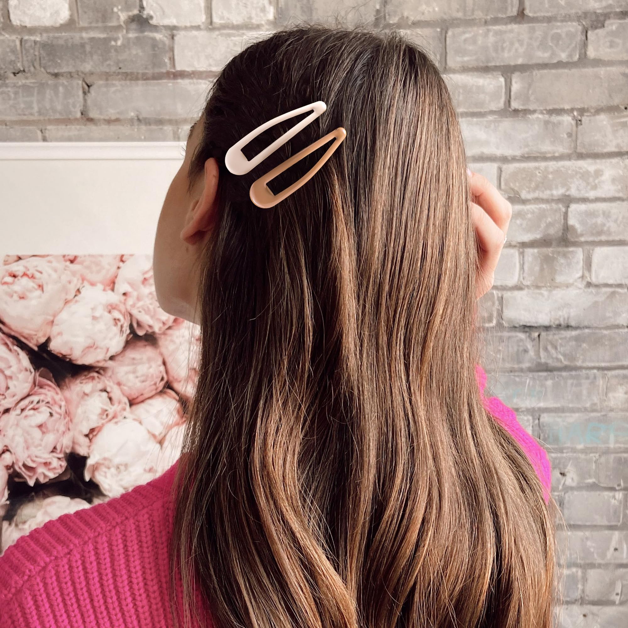 Premium Metal Snap Hair Clips - No Slip Water Drop Hair Barrettes for Women (Black, Brown, Beige) - 12 PCS Set for Thick & Thin Hair (2.67 x 0.7 Inches) - Perfect for Work, Weddings & Everyday Styling