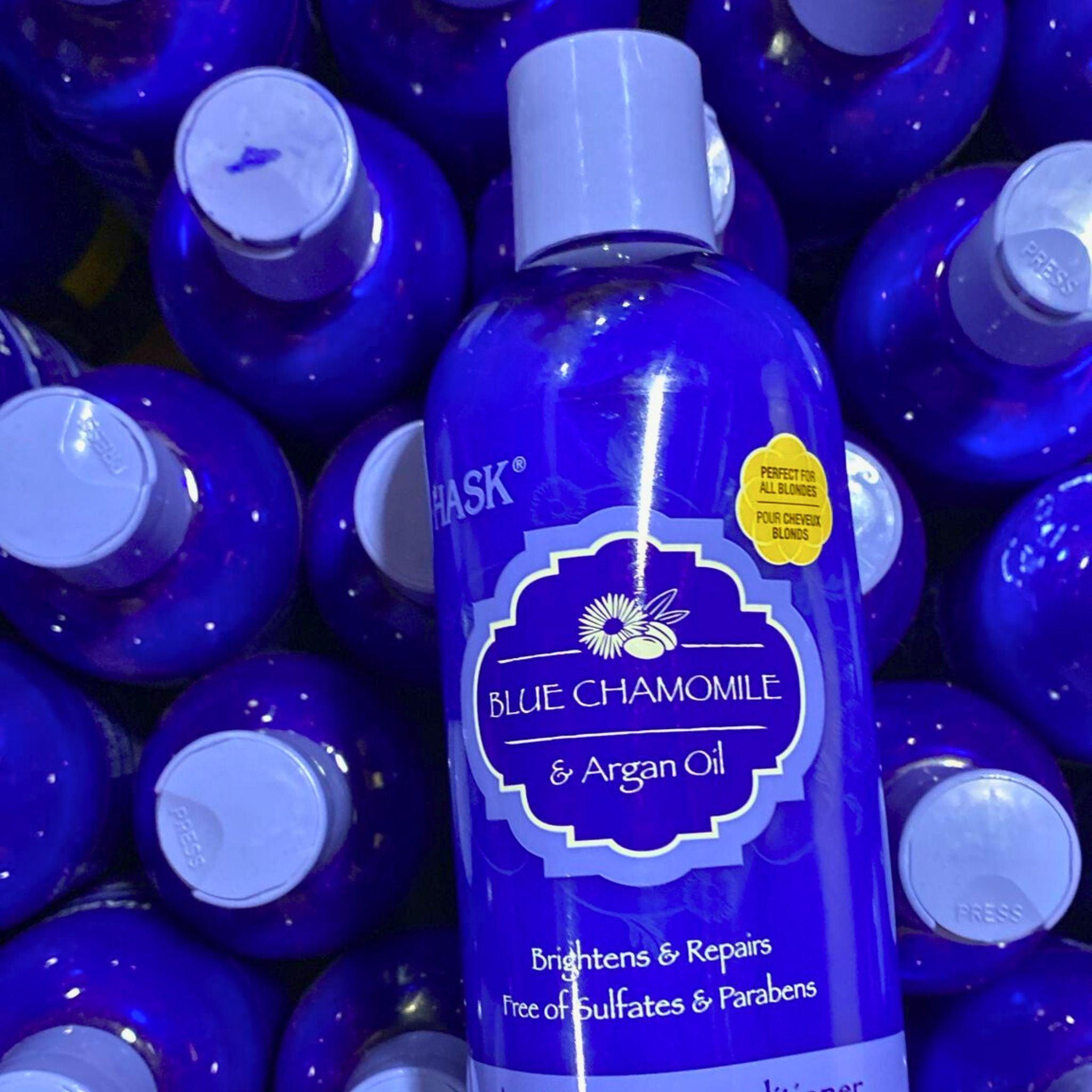 Hask Blue Chamomile & Argan Oil Blonde Hair Conditioner - 12 oz (Pack of 50) | Sulfate-Free, Paraben-Free for Color-Treated & Damaged Hair | Salon Quality Deep Conditioning Treatment for Blonde, Bleached & Highlighted Hair