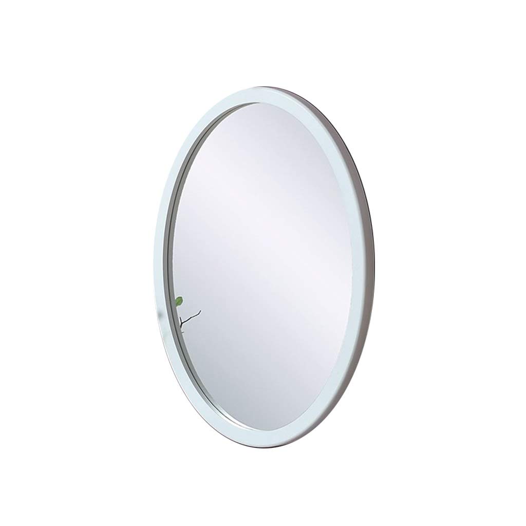 Oval Wall-Mounted Vanity Mirror - European Style Decorative Makeup Mirror for Dressing Room & Bathroom (White, 35x50cm) - Perfect for Home Decor, Salon & Bedroom
