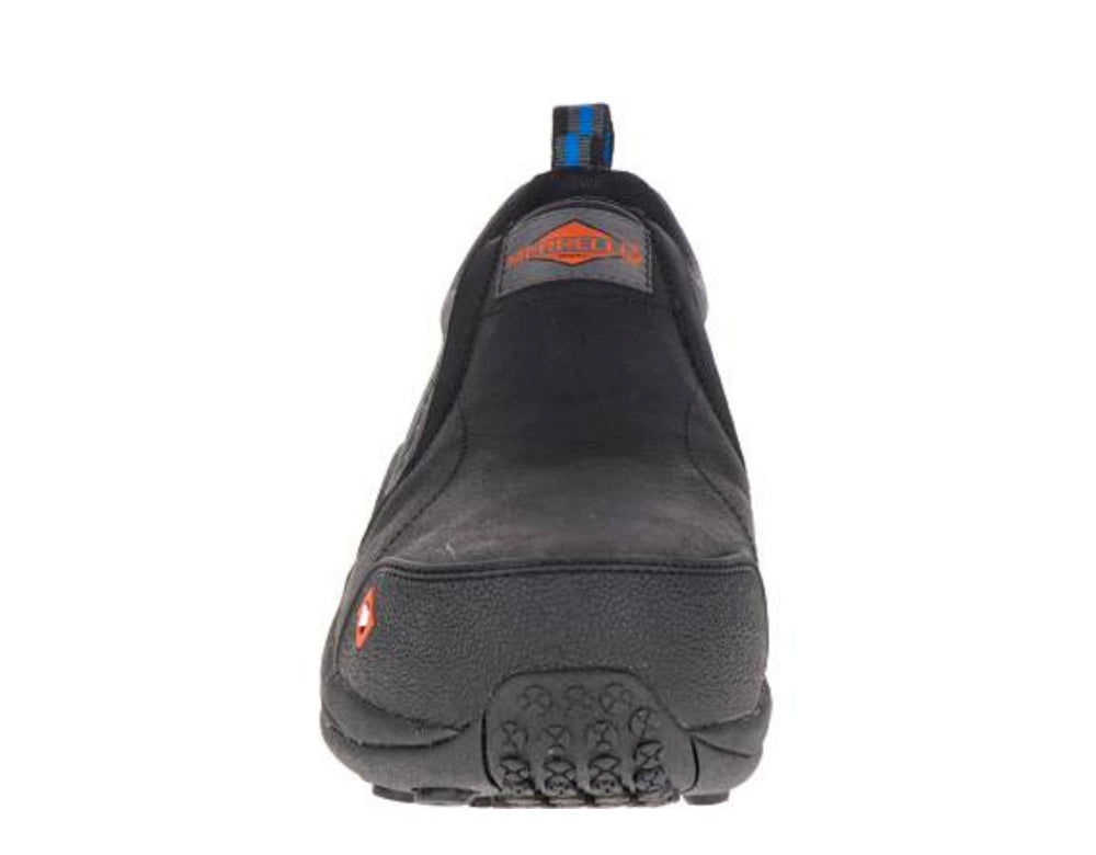 Merrell Jungle Moc Unisex Composite Toe Slip-On Work Shoes - Black (J003347) | Waterproof & Slip-Resistant for Construction, Warehouse & Outdoor Work