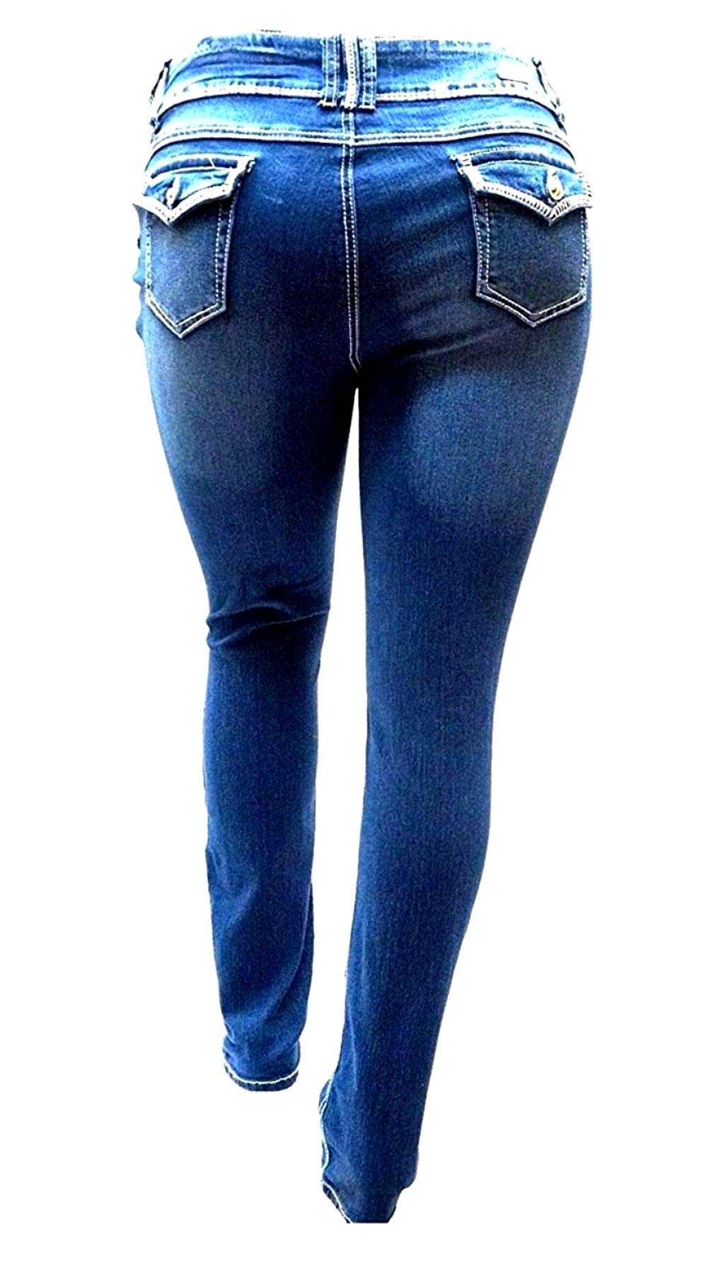 Jack David Women's Plus Size Stretch Skinny Jeans - Ripped Distressed Denim Pants for Casual Wear & Everyday Outfits