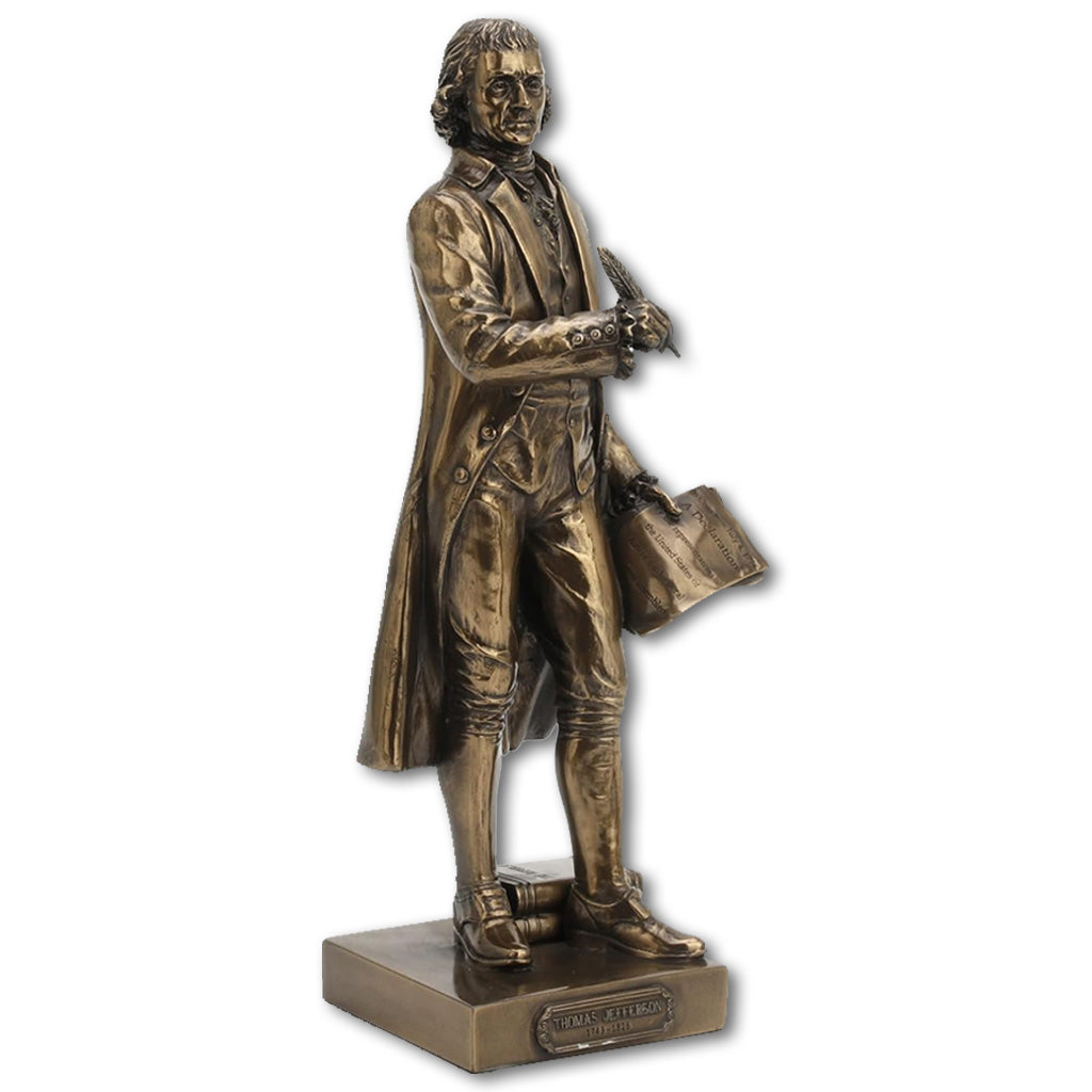 Thomas Jefferson Statue - Handcrafted Bronze Sculpture of the 3rd US President | Perfect for Home Office Decor, Historical Gifts & Educational Displays