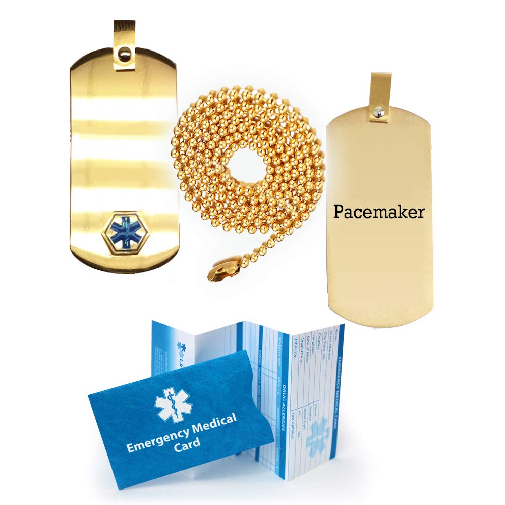 Anodized Titanium Pacemaker Medical Alert ID Dog Tag Pendant - Essential for Emergency Health Identification & Safety