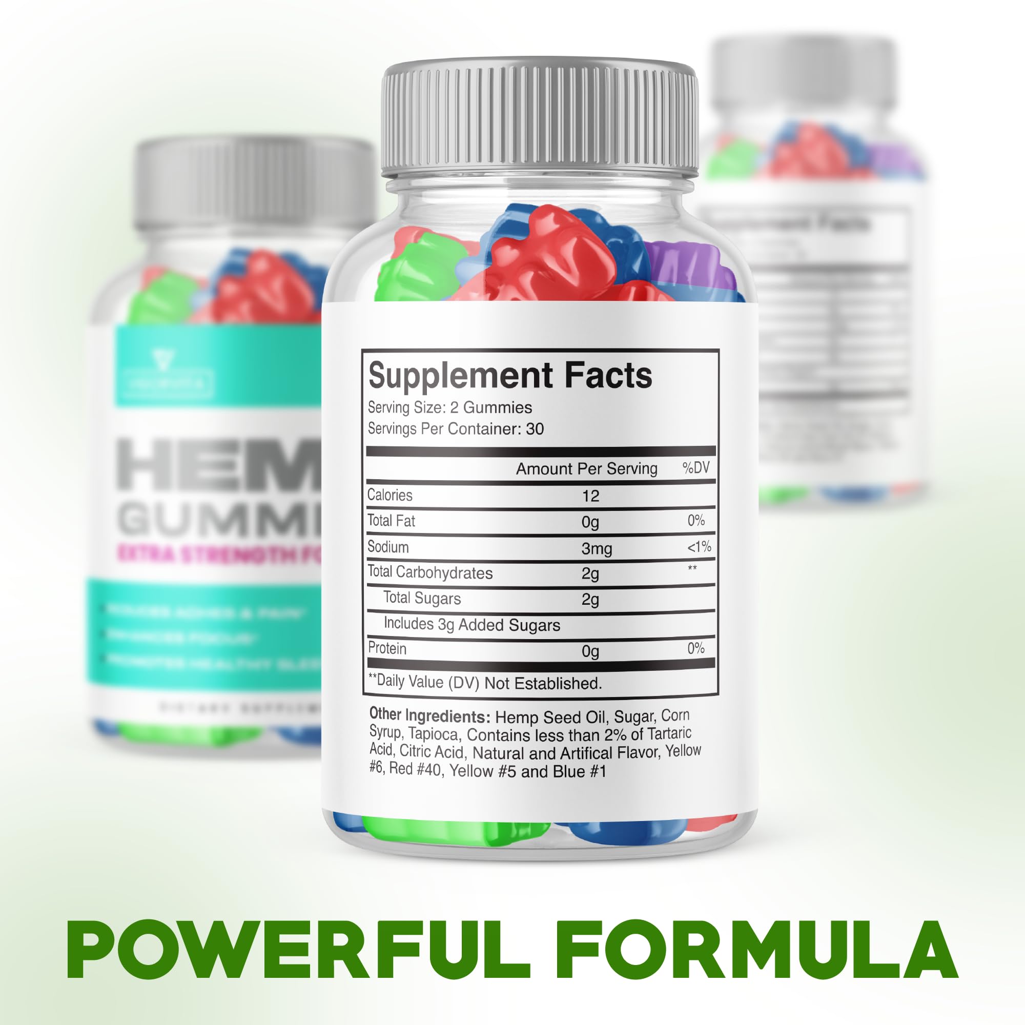 Vigorvita Extra Strength Hemp Extract Gummies - Official Formula 60 Count - Supports Wellness & Relaxation - Perfect for Stress Relief & Daily Health Boost (2023 New Big Size)
