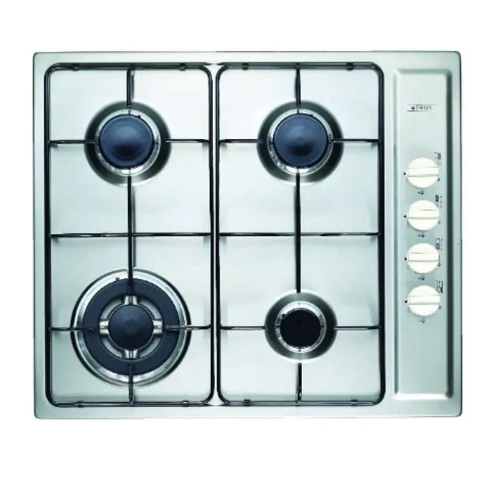 Emilia SEC64GWI 60cm Stainless Steel Gas Cooktop with High-Power Wok Burner - Perfect for Asian Cooking, Stir-Frying & Home Kitchen Use