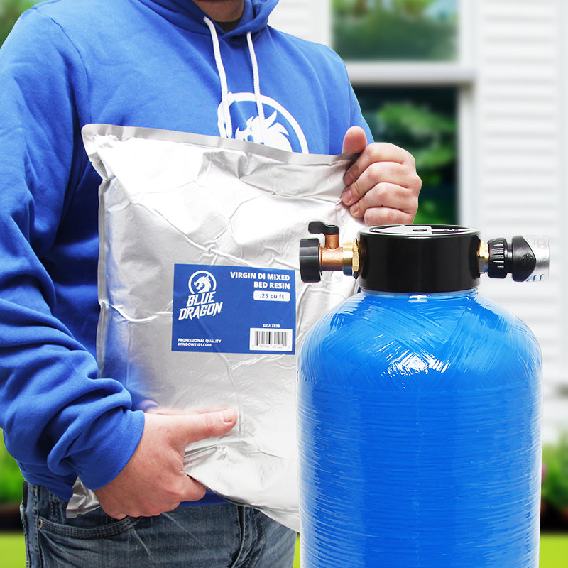 DI Fiberglass Tank .35 CF with Resin - Lightweight & Durable Water Filtration System for Home, RV, and Marine Use