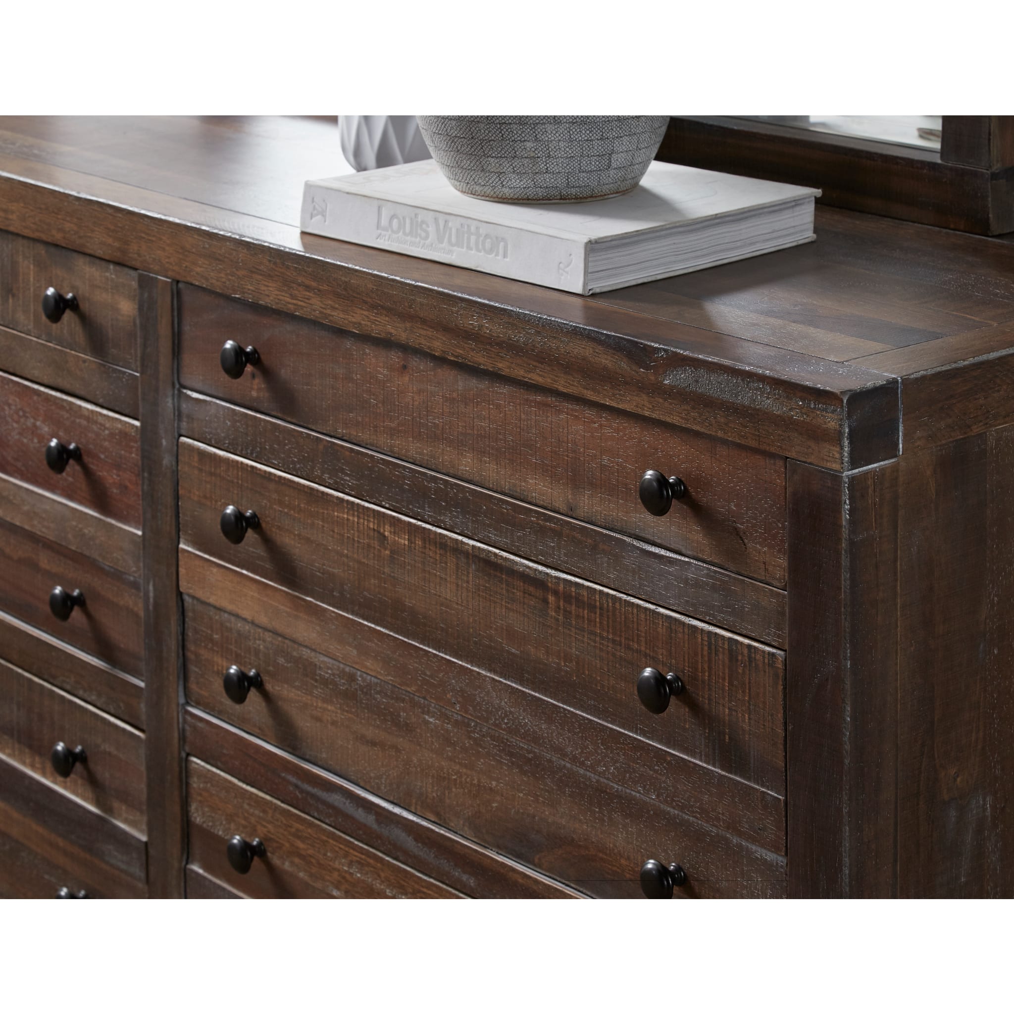 2024 Townsend Eight Drawer Solid Wood Dresser in Java Finish - Premium Bedroom Furniture for Master Bedroom, Guest Room & Nursery Storage Solution