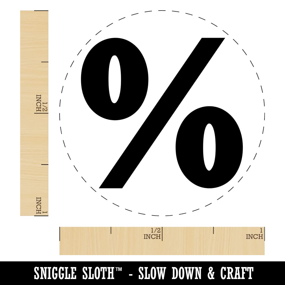 Percent Symbol Self-Inking Rubber Stamp - 1 Inch Medium Stamp with Black Ink for Crafting, Planners, DIY Projects & Office Use