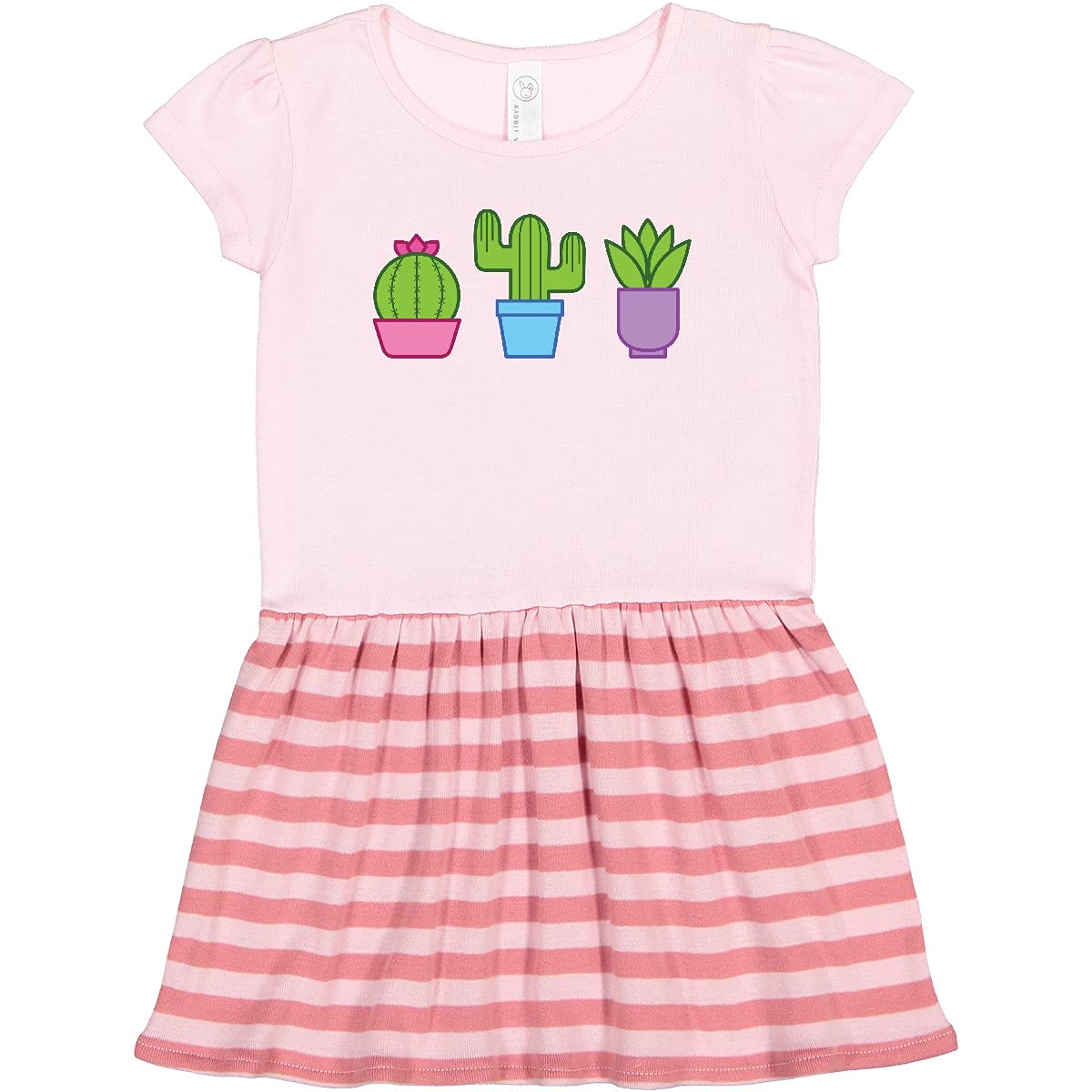 Inktastic Cute Cactus and Plants Print Toddler Dress - Soft Cotton Baby Girl Outfit for Playdates, Parties & Everyday Wear