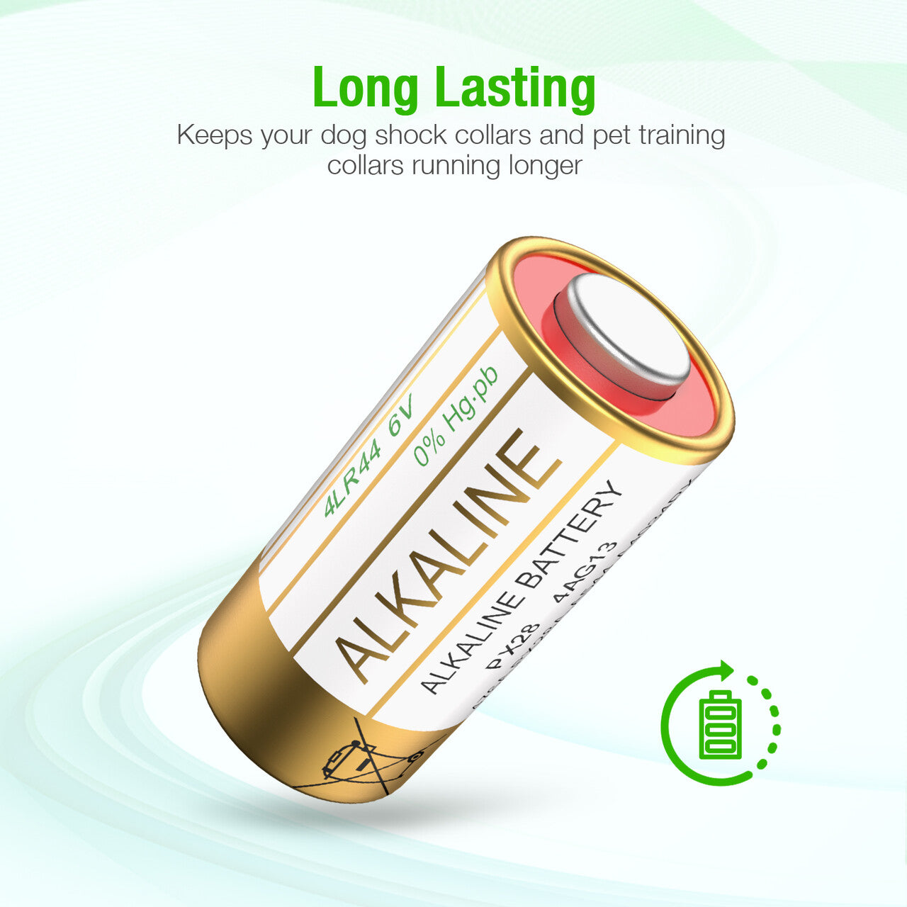 EBL 4LR44 6V Alkaline Batteries - 4 Pack Long Lasting Power for Dog Collars, Pet Training Devices & Electronic Gadgets - Ideal for Outdoor Activities & Emergency Use