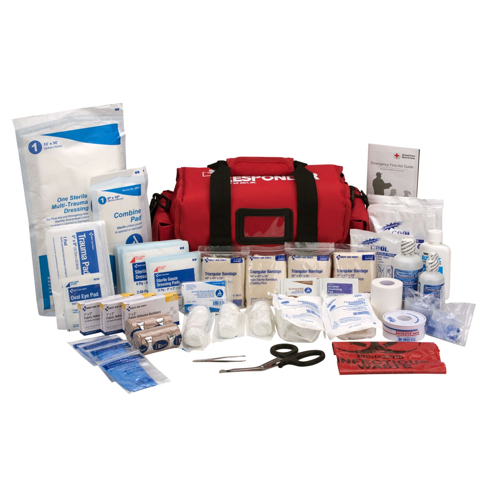 First Aid Only 24-Person First Responder Kit - Comprehensive Emergency Medical Supplies for Workplace, Home & Outdoor Safety