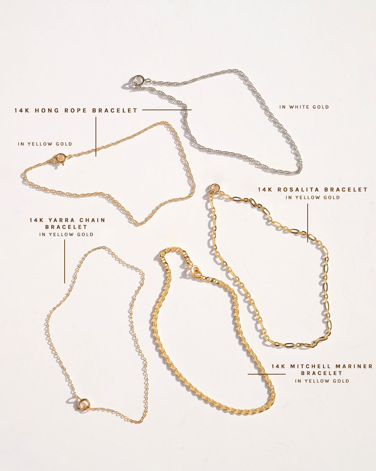 14K Solid Gold Rosalita Bracelet for Women - Elegant & Dainty Gold Chain Bracelet - Perfect for Gifts, Weddings & Everyday Wear