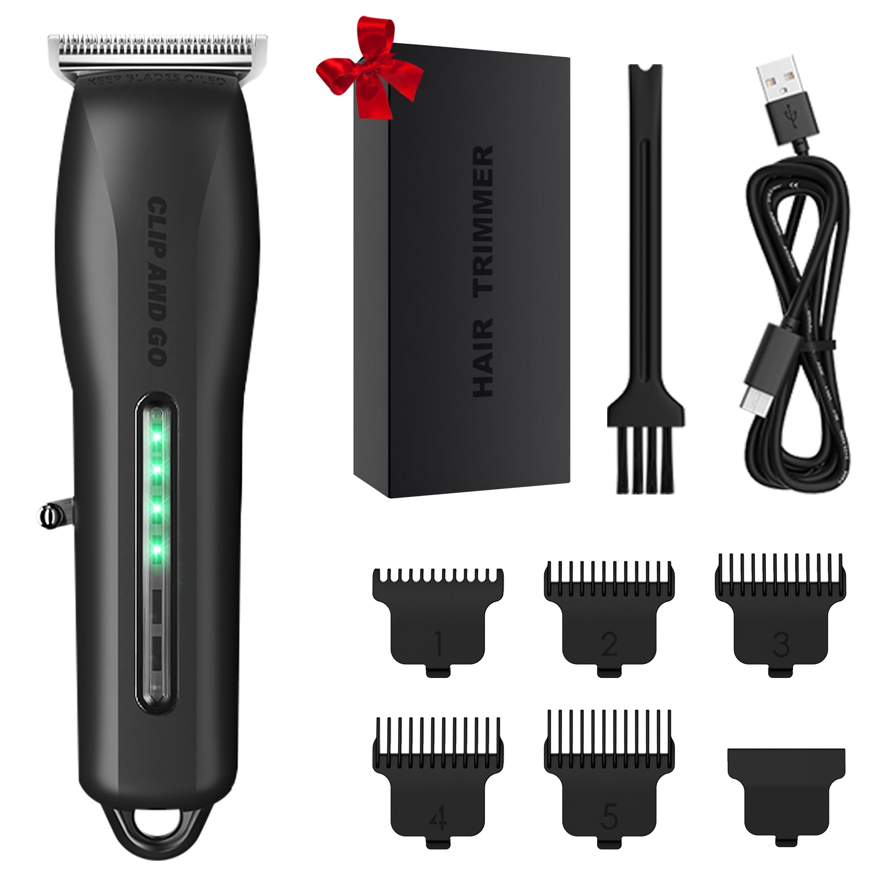 Premium Cordless USB Rechargeable Beard Trimmer for Men - Electric Hair Clipper & Grooming Kit with Precision Blades - Perfect for Home, Travel & Professional Use