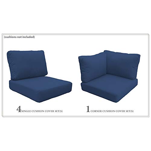 TK Classics High Back Navy Cover Set for MIAMI-06d Patio Furniture - Replacement Slipcover Only (Cushions Not Included) - Perfect for Outdoor Sofas, Sectionals & Lounge Chairs