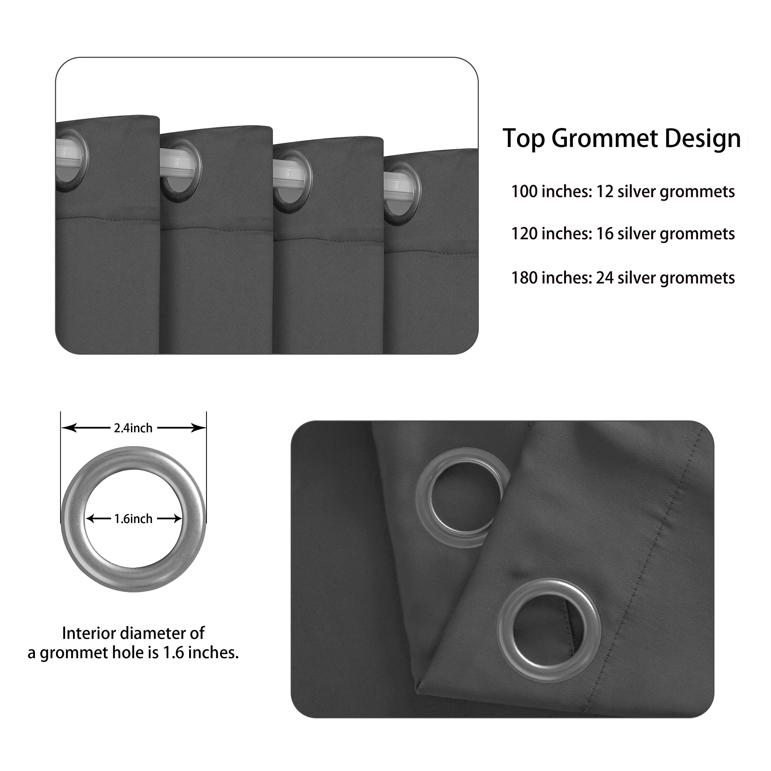 LORDTEX Dark Grey Room Divider Curtains - Soundproof Blackout Privacy Panel for Living Room, Bedroom, Patio Sliding Door - 15ft Wide x 9ft Tall - Perfect for Home Office, Studio, and Room Partitioning