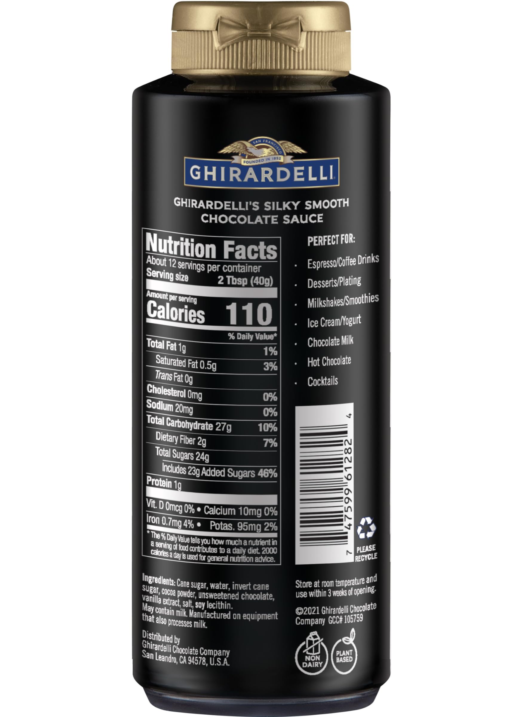 Ghirardelli Chocolate and Caramel Sauces 16 oz Squeeze Bottles - Premium Dessert Toppings for Ice Cream, Pancakes & Baking | Easy-Pour No Mess Design