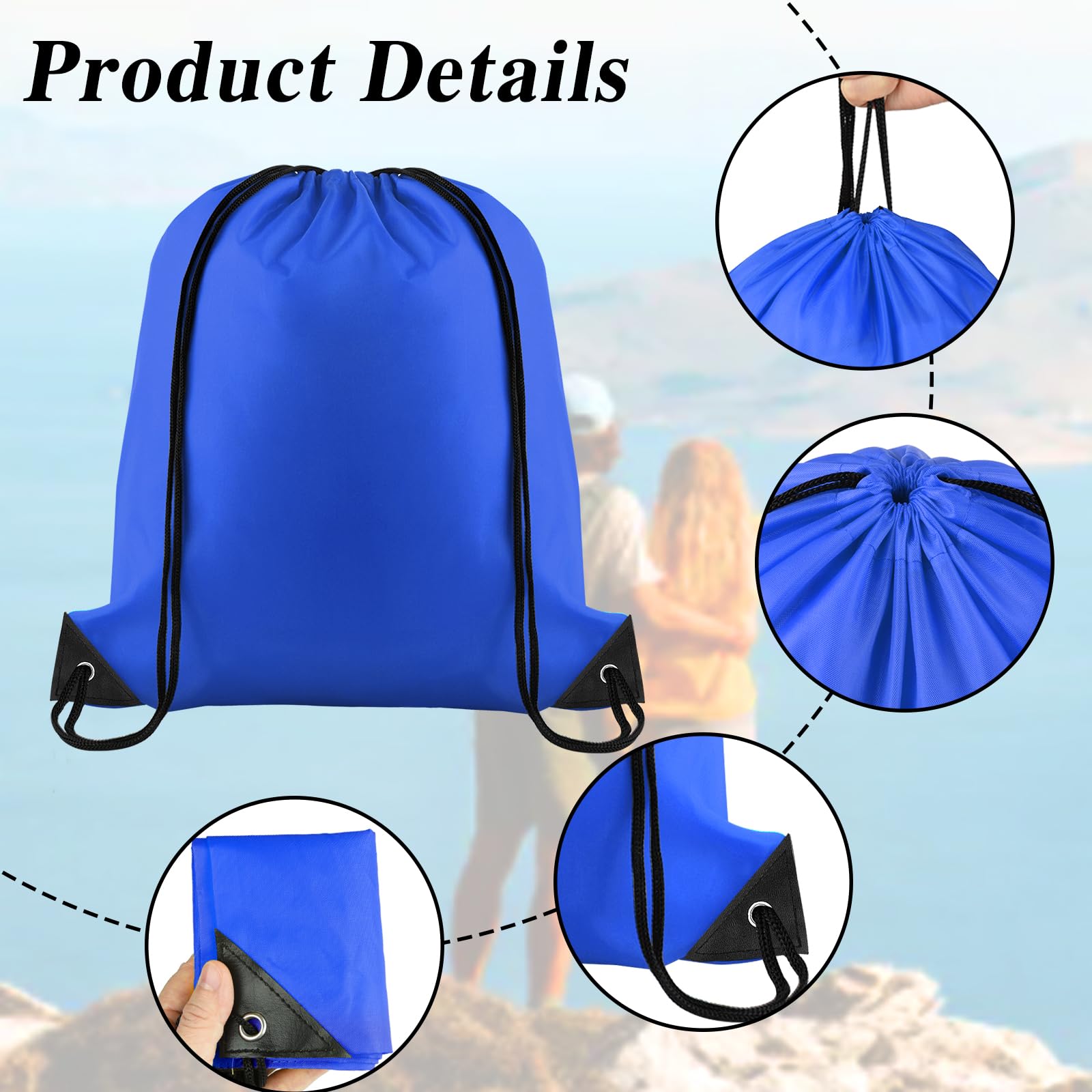 TUPARKA 5 Pack Drawstring Backpacks - Gym & Travel Sports Bags for Storage