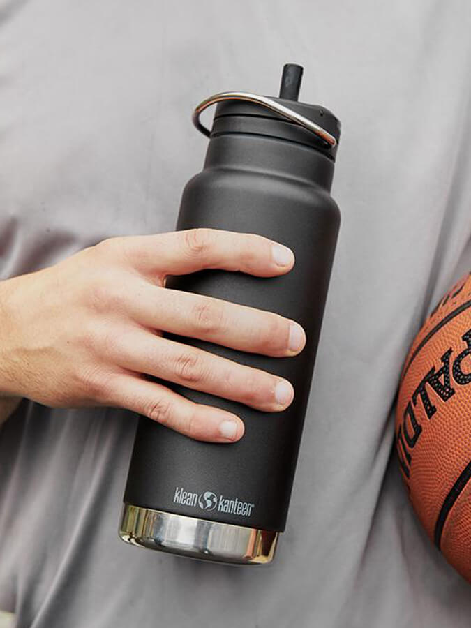 Klean Kanteen TK Wide Mouth Water Bottle with Twist Cap - 20oz Insulated Stainless Steel Thermos for Hiking, Gym & Outdoor Activities