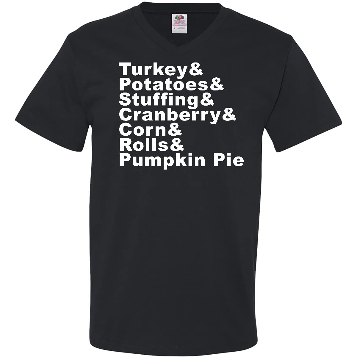 Inktastic Thanksgiving Turkey & Potatoes & Stuffing Graphic Men's V-Neck T-Shirt - Funny Holiday Gift for Dad, Husband - Perfect for Turkey Day Parties & Family Gatherings