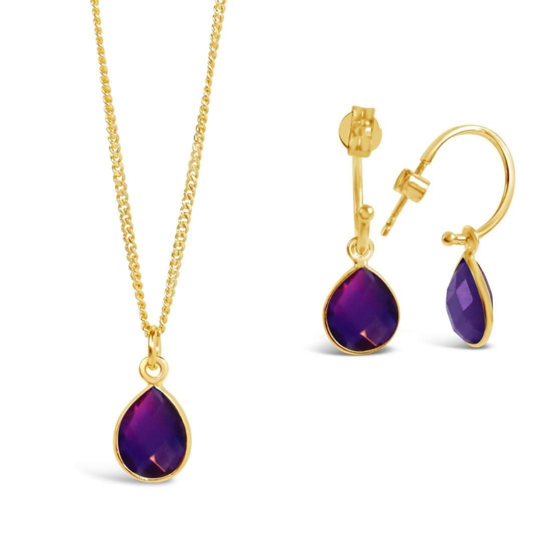 Amethyst Charm Necklace - 14K Gold February Birthstone Jewelry for Women | Perfect Gift for Valentine's Day, Anniversary & Special Occasions