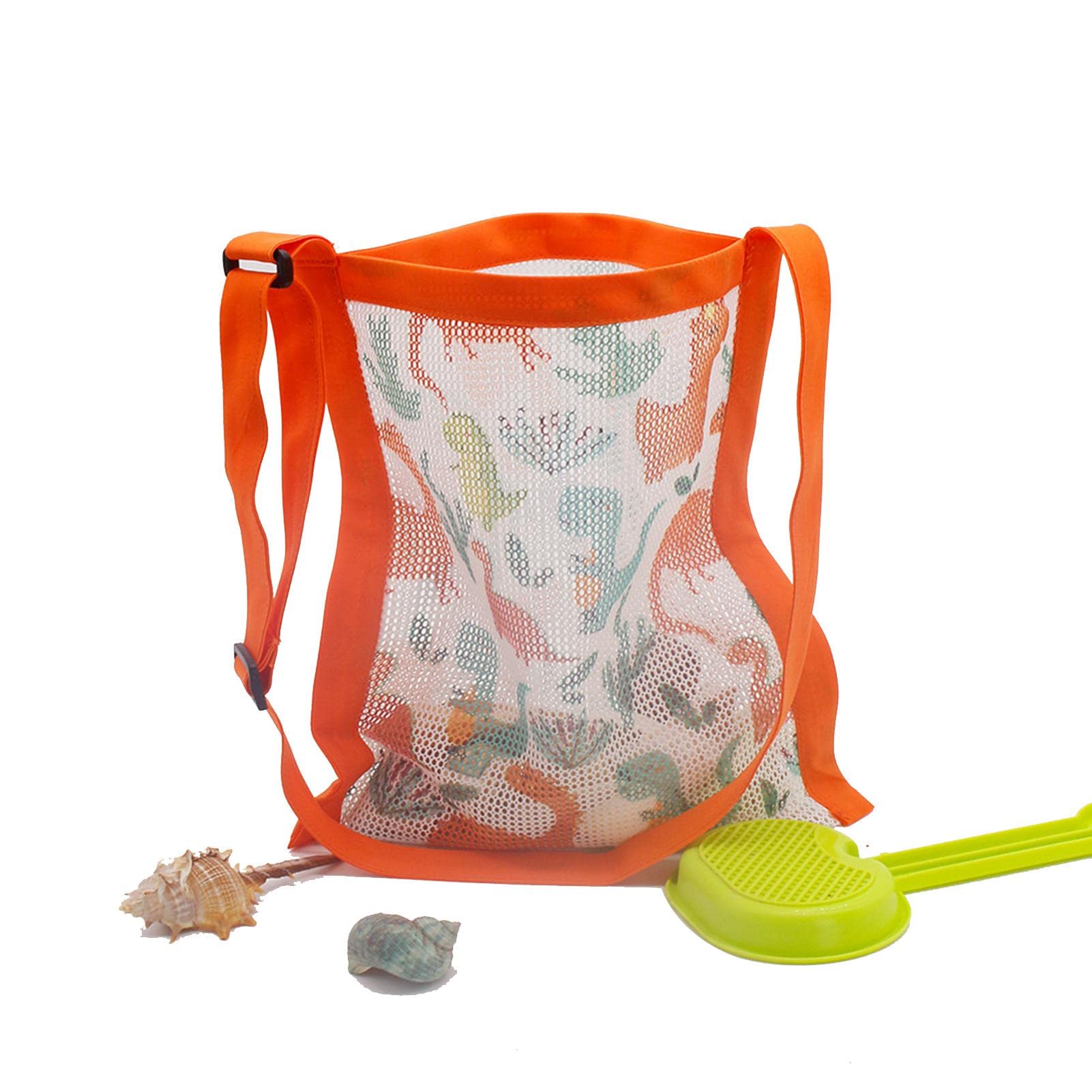 Kids Mesh Beach Bag - Lightweight Sand Toy & Seashell Collecting Tote, Foldable Storage Bag 23x28cm - Perfect for Beach Trips, Shell Hunting & Outdoor Adventures