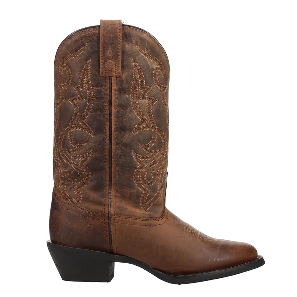 Laredo Women's Maddie Embroidered Round Toe Casual Boots - Mid Calf Low Heel 1-2