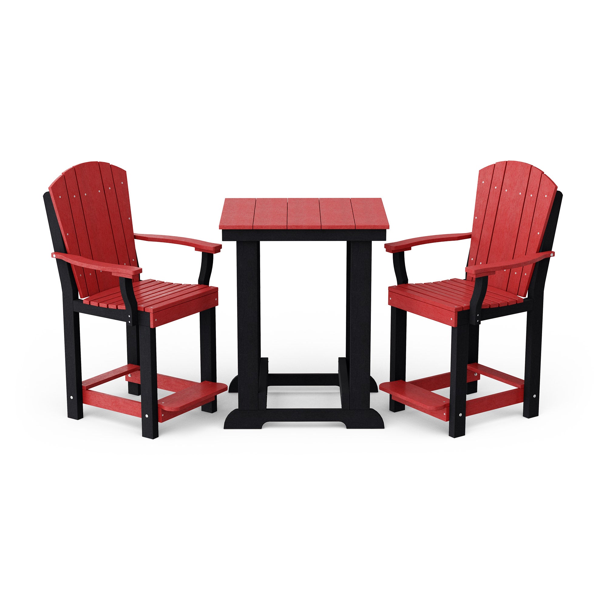 Heritage 3-Piece Patio Counter Height Bar Set - Outdoor Bistro Table & Stools for Backyard, Deck, Garden, Poolside Dining & Entertaining