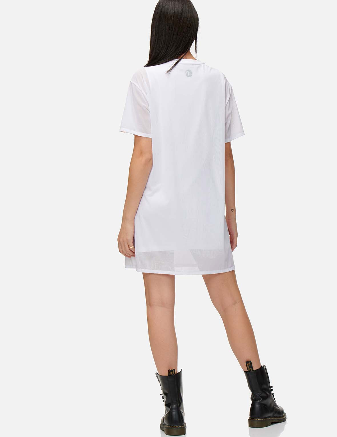 Women's Mesh Overlay T-Shirt Dress - Stylish Casual Summer Dress for Outfits, Beach, and Everyday Wear