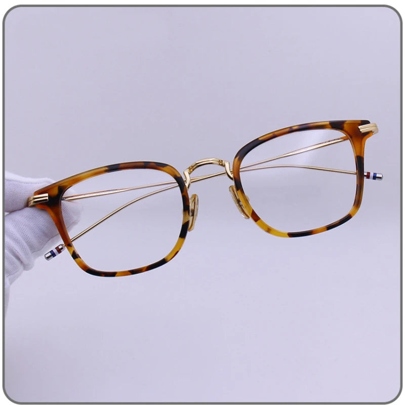 Black Unisex Square Full Rim Eyeglasses T905 - Lightweight Alloy & Acetate Frame for Men & Women - Perfect for Reading, Work, and Everyday Fashion