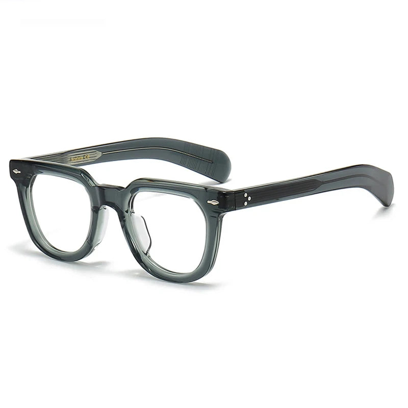 Stylish Black Unisex Square Acetate Eyeglasses Frame 2447 - Perfect for Work, Reading & Fashion Accessories