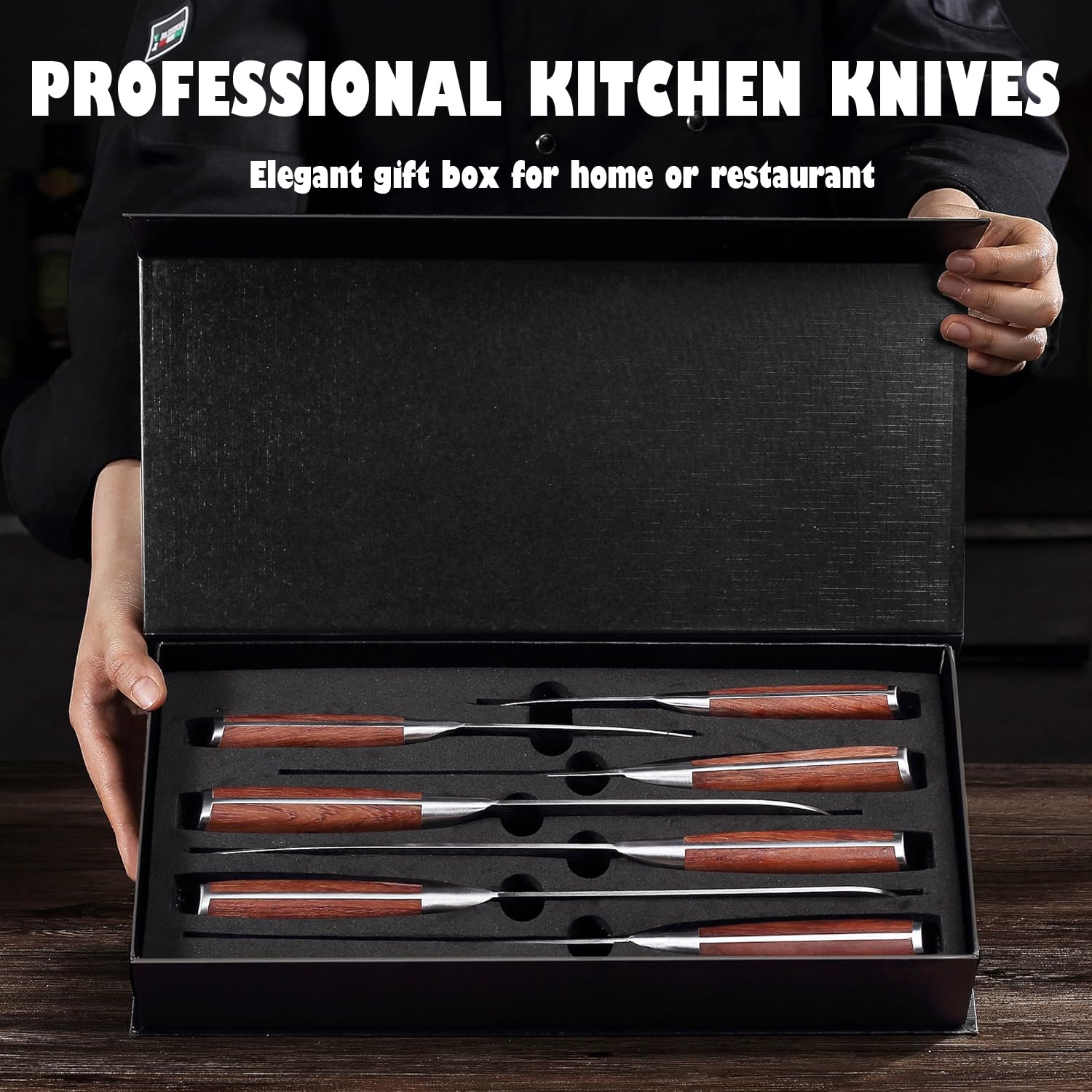 YOTSUBA 7-Piece Kitchen Knife Set - High Carbon Stainless Steel Sharp Knives with Ergonomic Handle for Professional Chefs & Home Cooking | Perfect for Meat Cutting, Vegetable Chopping & Food Prep