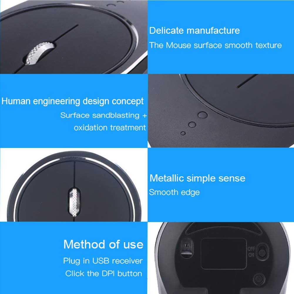Wireless Rechargeable Silent Mouse 2.4G USB Optical Mouse for Laptop, PC, Desktop - Ergonomic Office Mouse with USB Receiver for Quiet Work, Gaming & Home Use
