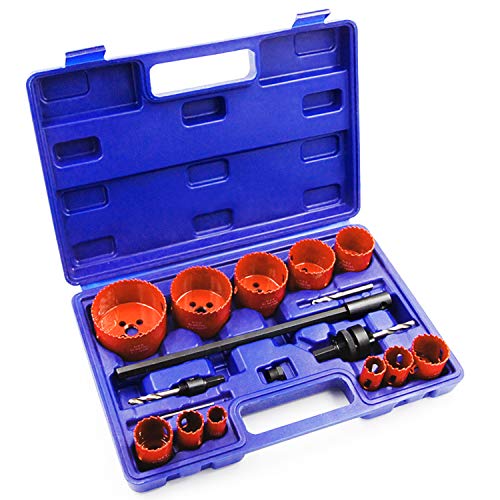 17Pc Bi-Metal Hole Saw Kit - Fast Cutting for Metal, Wood & PVC - DIY & Construction