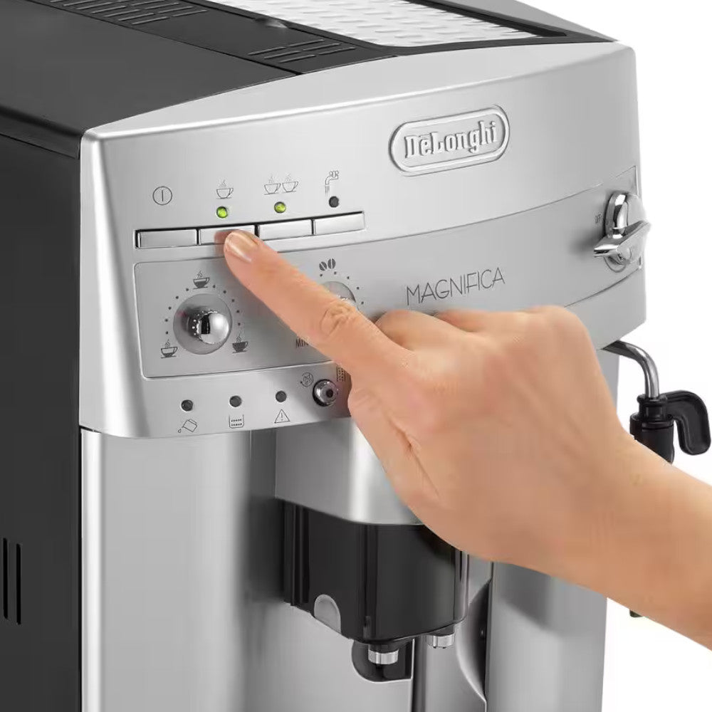 DELONGHI ESAM3300 Magnifica Super Automatic Espresso Machine - Factory Serviced with Home Essentials Warranty | Perfect for Home Baristas & Coffee Lovers