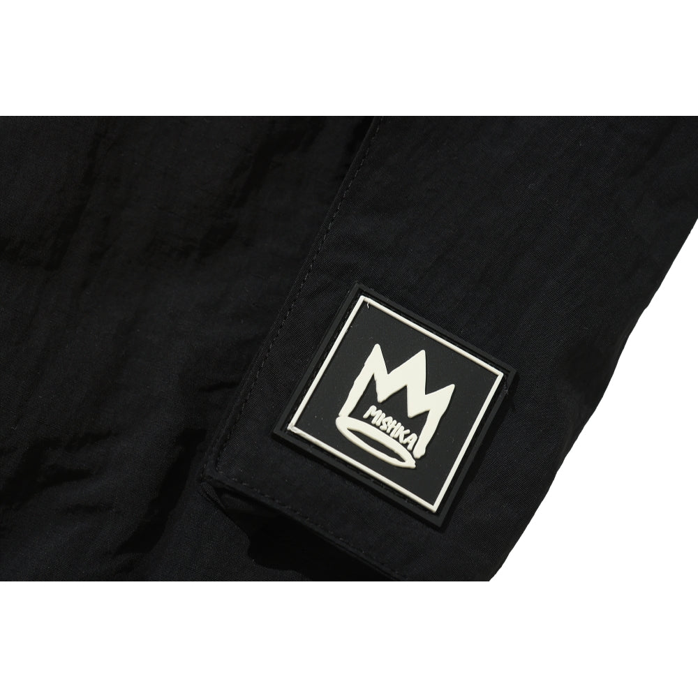 MISHKA W Letter Woven Pants for Women - Black Casual High Waist Trousers | Perfect for Streetwear, Office & Everyday Fashion