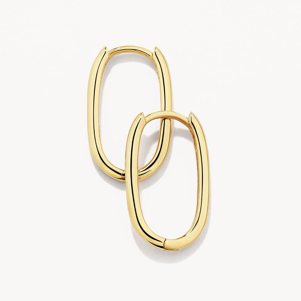 10k Gold Oval Paperclip Hoop Earrings - Elegant Everyday Jewelry for Women, Perfect for Office, Date Night & Special Occasions