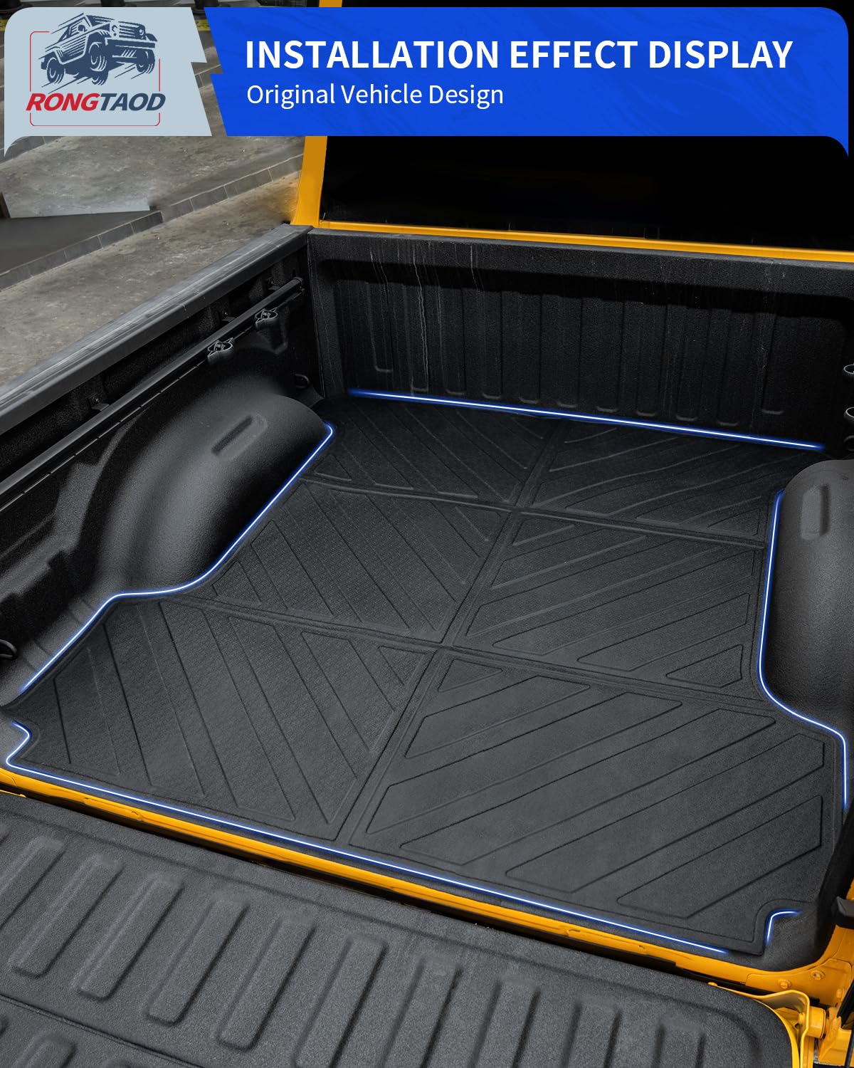Rongtaod All-Weather Truck Bed Mat for 2019-2025 Dodge Ram 1500 (5.7 Ft Short Bed) - Heavy Duty Cargo Liner & Accessories - Perfect for Hauling, Camping & Off-Road Protection