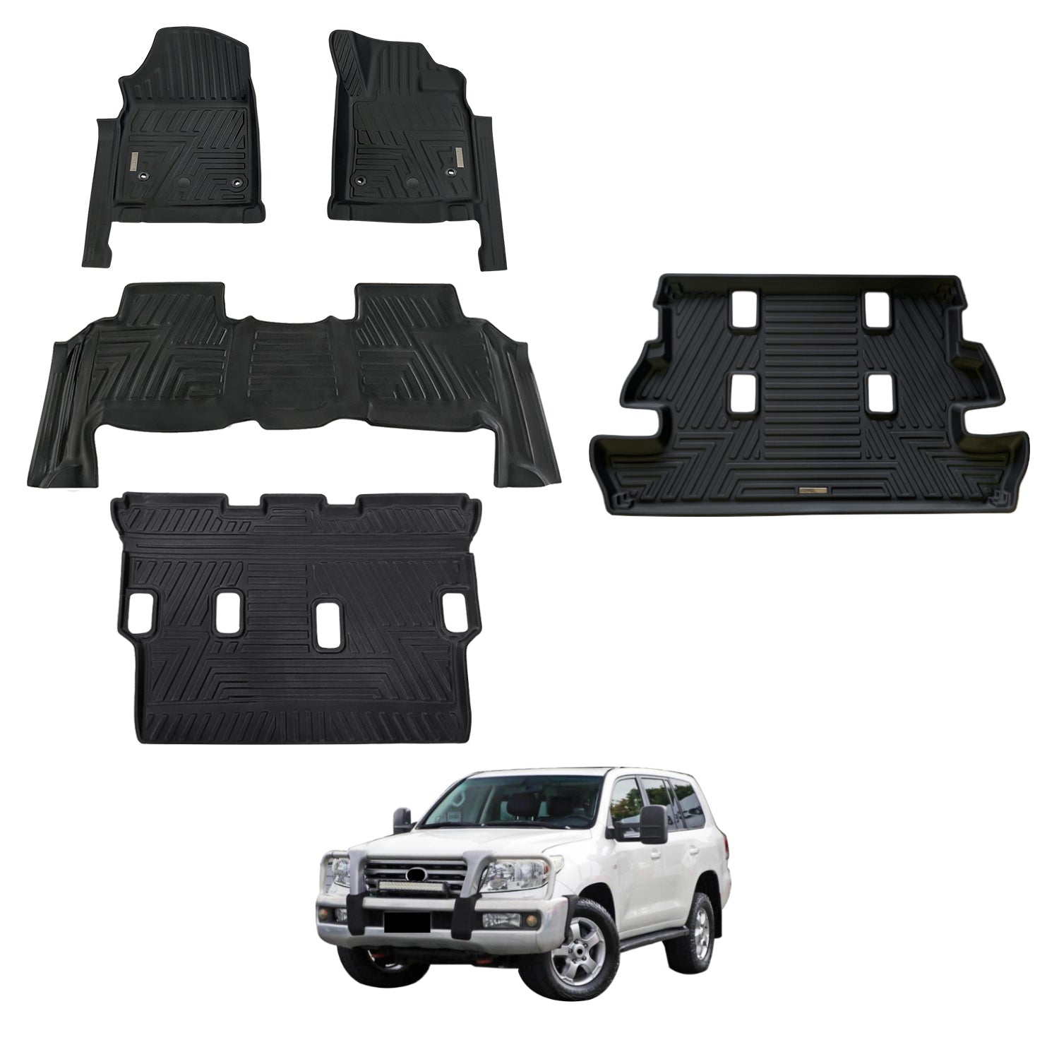 5D Custom Fit Car Floor Mats for Toyota LandCruiser 200 LC200 (2007-2012) - All-Weather Protection & Easy Cleaning - Perfect for Off-Road Adventures & Daily Commutes