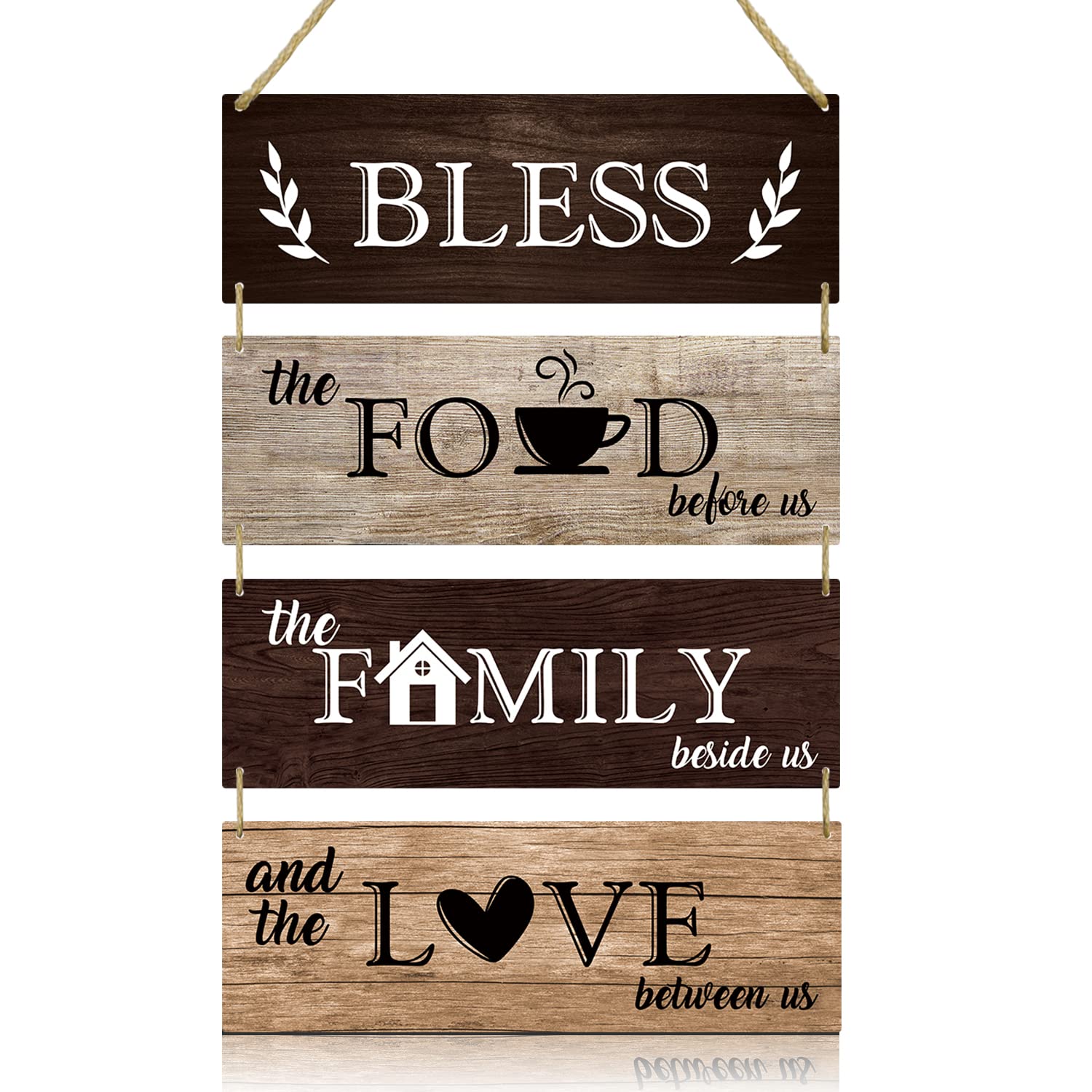 Farmhouse Kitchen Wall Art - Rustic Wooden Signs for Dining Room Decor
